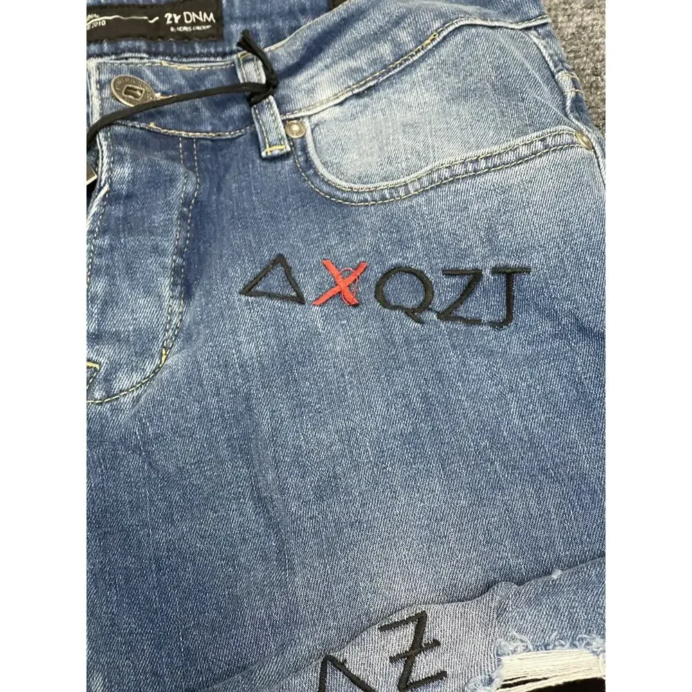 2Y Premium Jeans Mens 29x30 Atari Embroidery Joystick Ripped Destroyed N289